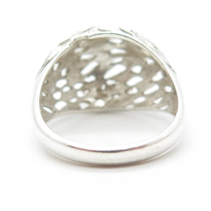 VARGAS 925 Sterling Silver Vintage Modernist Dome Nugget Ring Size 9.25