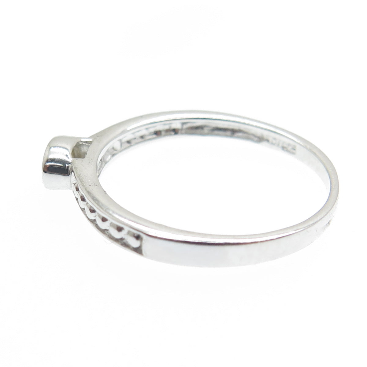 ADI 925 Sterling Silver Oval-Cut Checkered Citrine Gemstone Dotted Ring Size 8