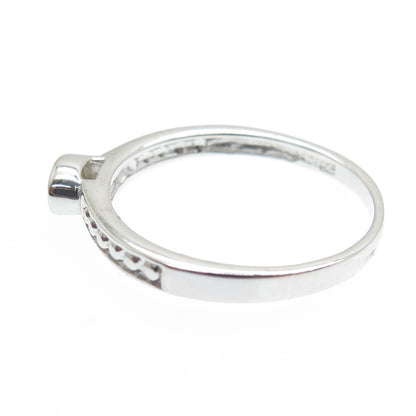 ADI 925 Sterling Silver Oval-Cut Checkered Citrine Gemstone Dotted Ring Size 8