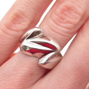 Chapal Zenray 925 Sterling Silver Vintage Modernist Oxidized Ring Size 6
