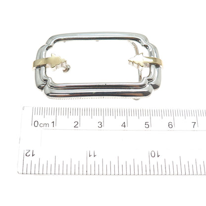 18K Gold 925 Sterling Silver Vintage Floral Belt Buckle