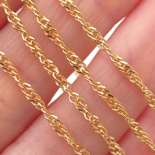 Karizia Spa KA-1772 925 Sterling Gold Plated Italy Singapore Chain Necklace 24"