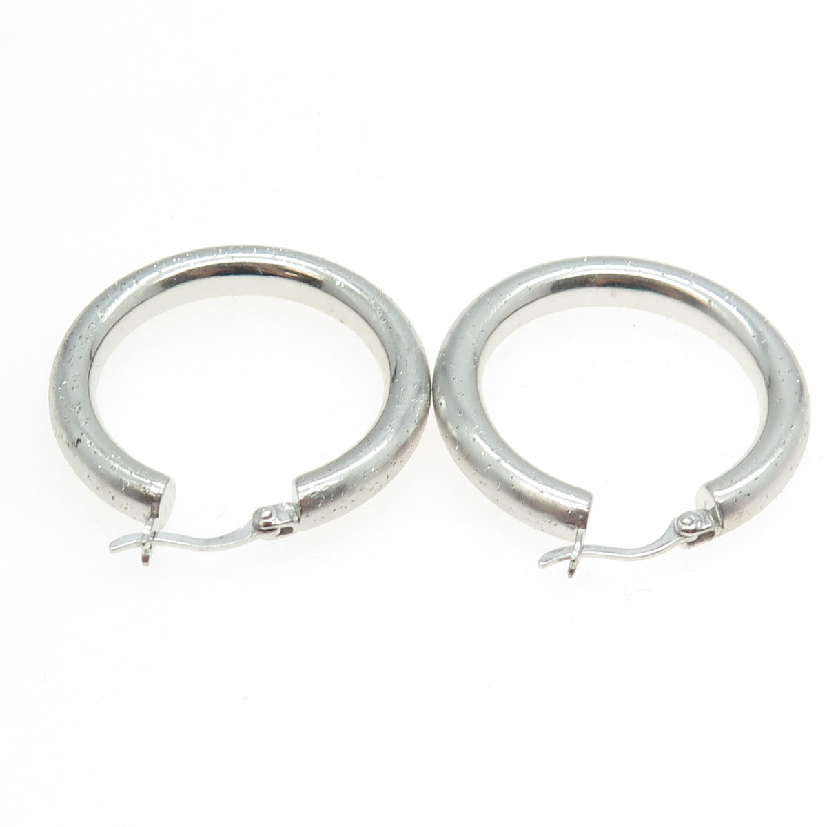 925 Sterling Silver Dotted Hoop Earrings