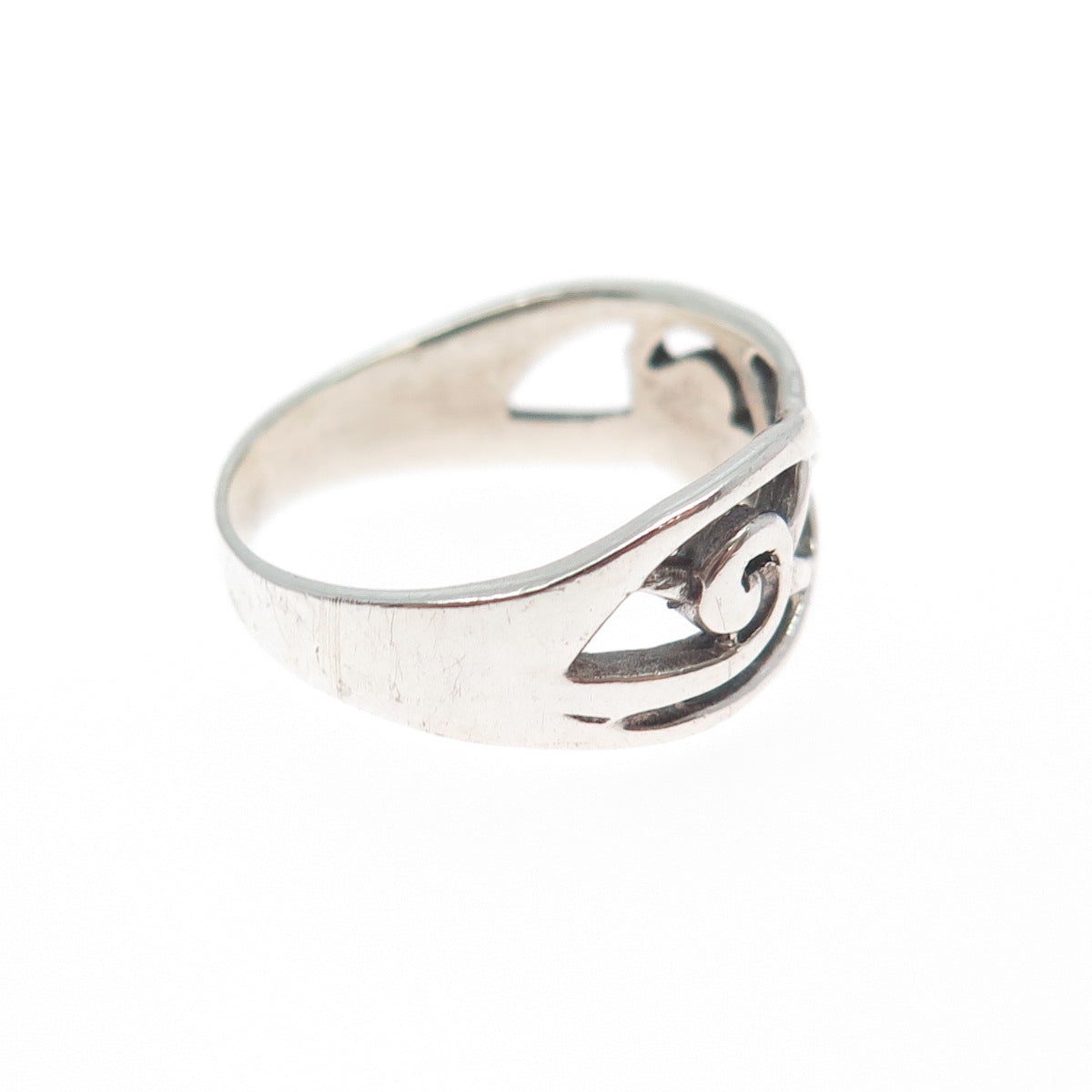 925 Sterling Silver Vintage Celtic Knot Heart Arrow Oxidized Ring Size 6.25