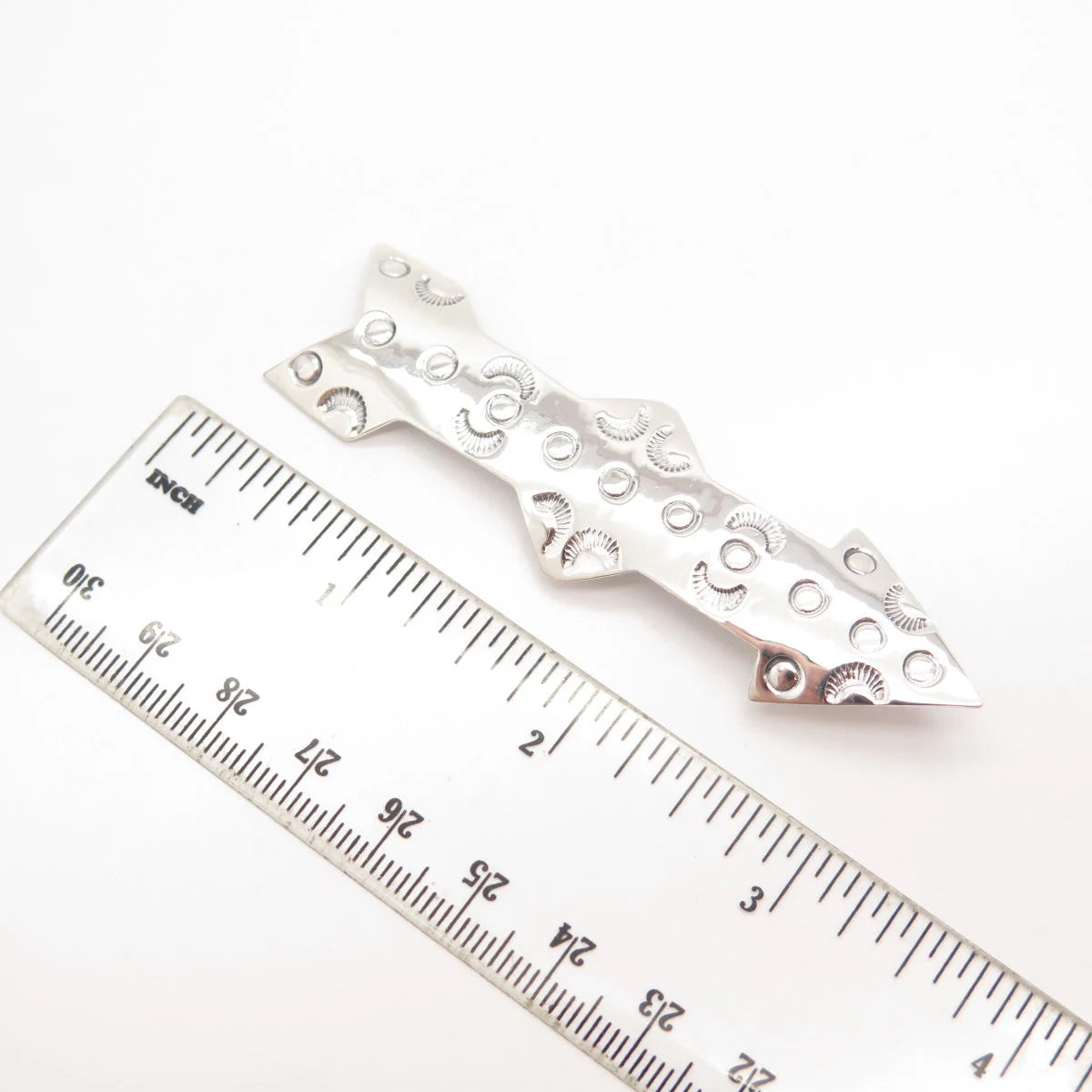 925 Sterling Silver Vintage Textured Sun & Moon Rocket Pin Brooch