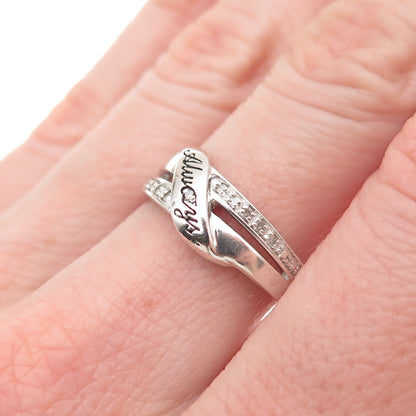 BGE Bradford 925 Sterling Silver Real Diamond Always Promise Ring Size 8.25