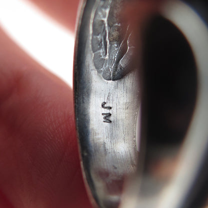 JOSEPH MASANIELLO 925 Sterling Silver Vintage Modernist Oxidized Ring Size 7.75