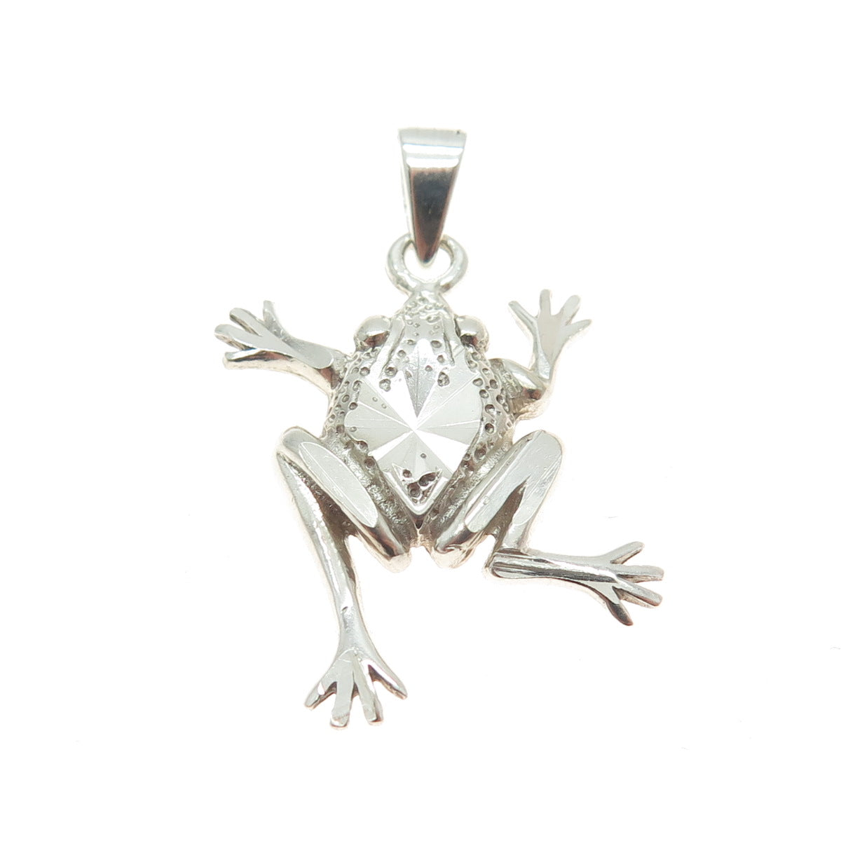 925 Sterling Silver Vintage Frog For Good Luck Pendant