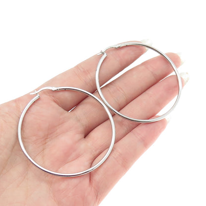 925 Sterling Silver Large Hoop Earrings