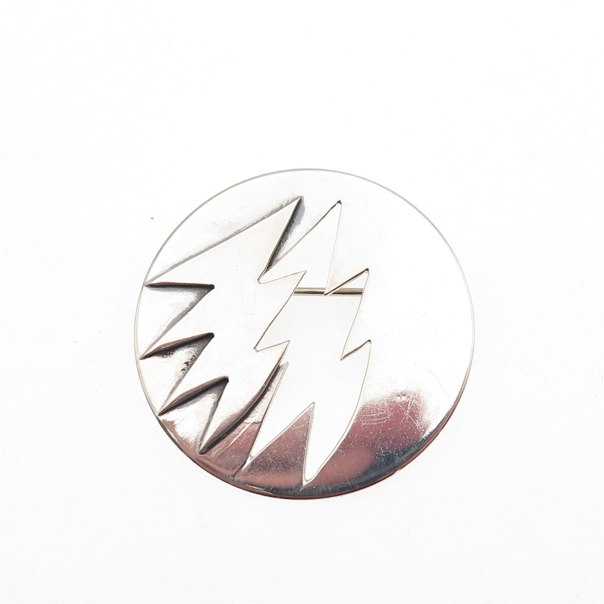 925 Sterling Silver Vintage Modernist Thunderbolt Pin Brooch