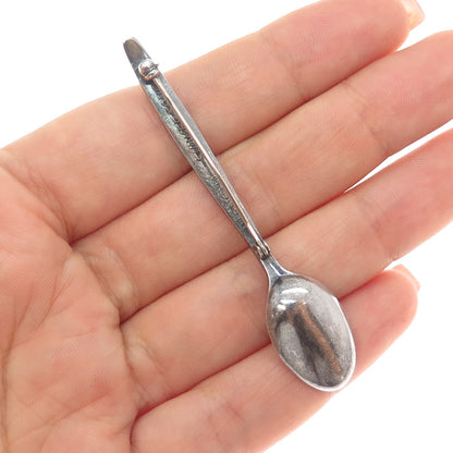 LUNT 925 Sterling Silver Vintage 1954 Summer Song Spoon Oxidized Pin Brooch