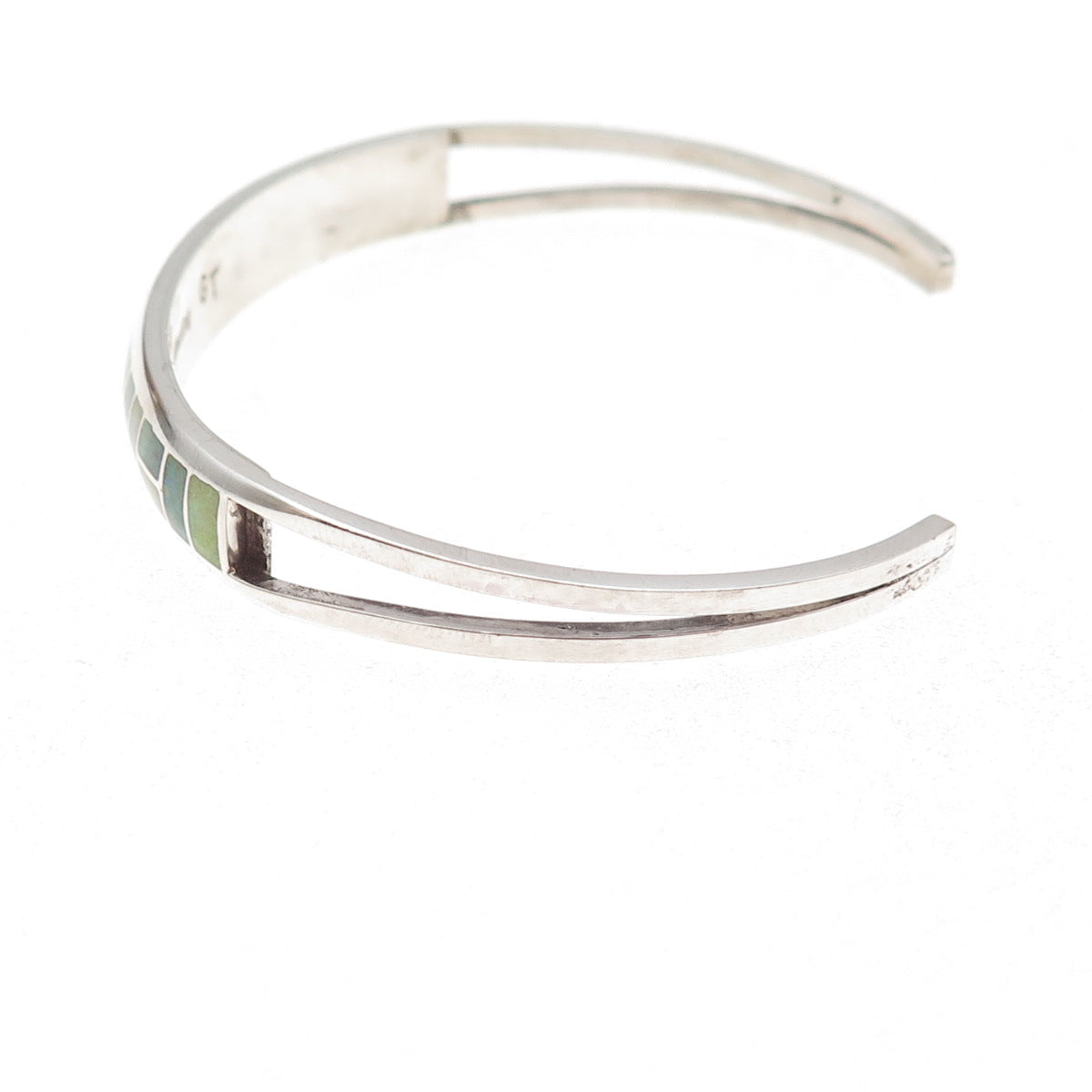 Grace Touchine Navajo Old Pawn Sterling Vintage Opal Adjustable Bracelet 6.75"