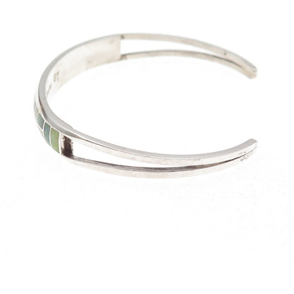 Grace Touchine Navajo Old Pawn Sterling Vintage Opal Adjustable Bracelet 6.75"