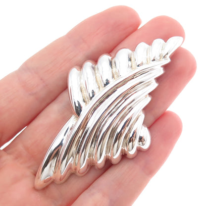 KRYPELL 925 Sterling Silver Vintage Modernist Oxidized Pin Brooch