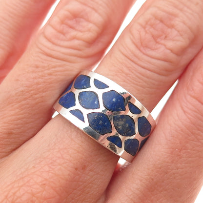 Metropolitan Museum of Art 925 Sterling Silver Vintage Real Lapis Ring Size 7