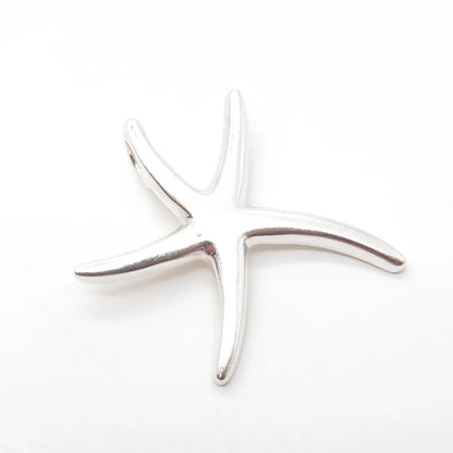 925 Sterling Silver Vintage Starfish Slide Pendant