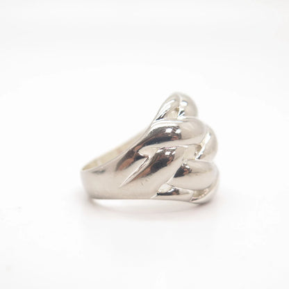 925 Sterling Silver Vintage Wicker Ring Size 6 3/4
