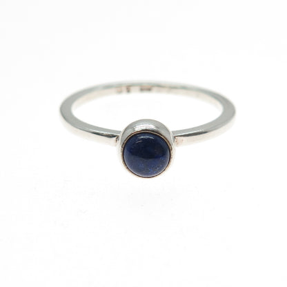 SHUBE 925 Sterling Silver Vintage Real Lapis Lazuli Ring Size 9