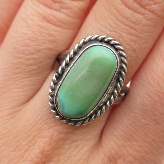 Old Pawn Sterling Silver Vintage Southwestern Royston Turquoise Ring Size 8.5