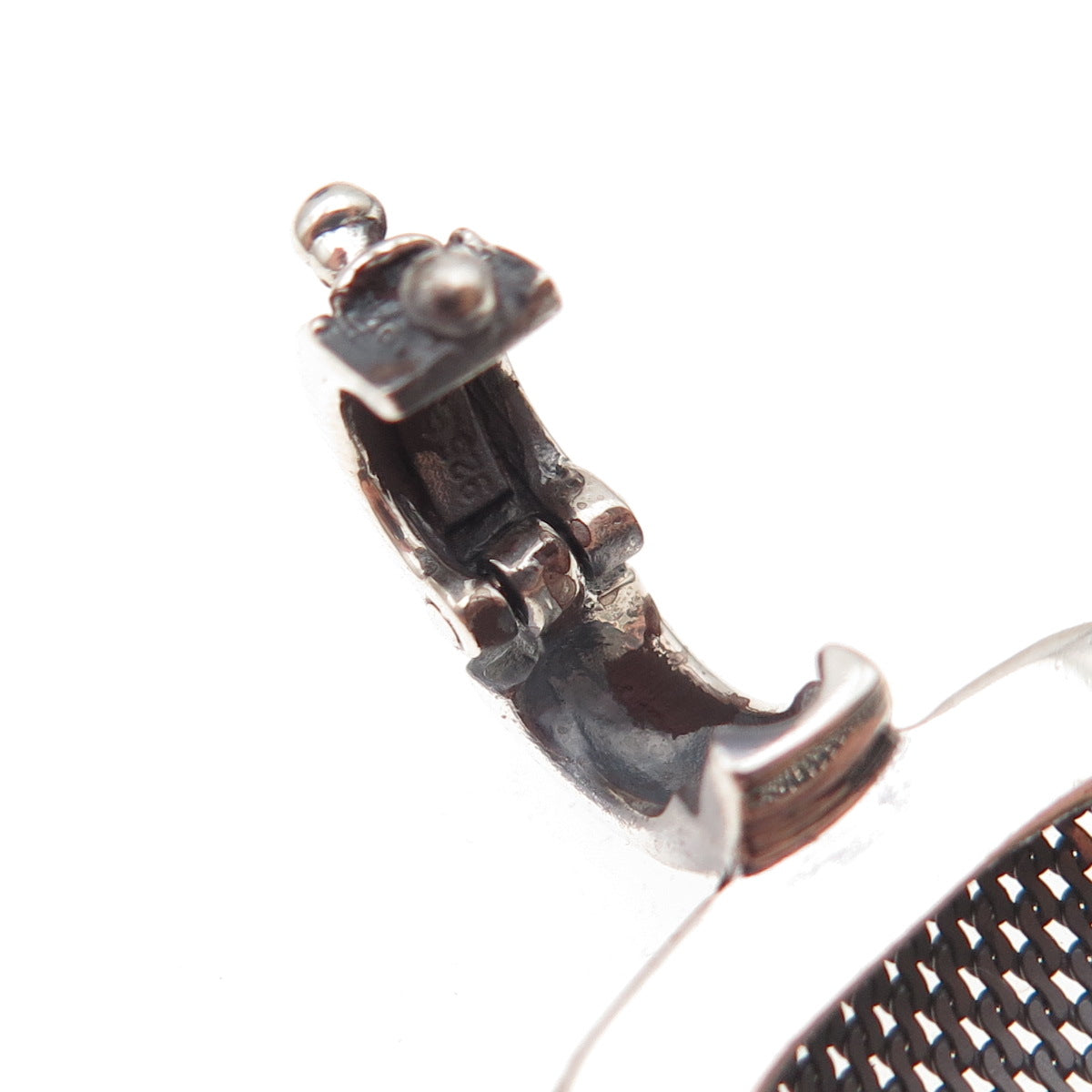 Joseph Esposito 925 Sterling Silver Vintage Mesh Oxidized Charm Pendant