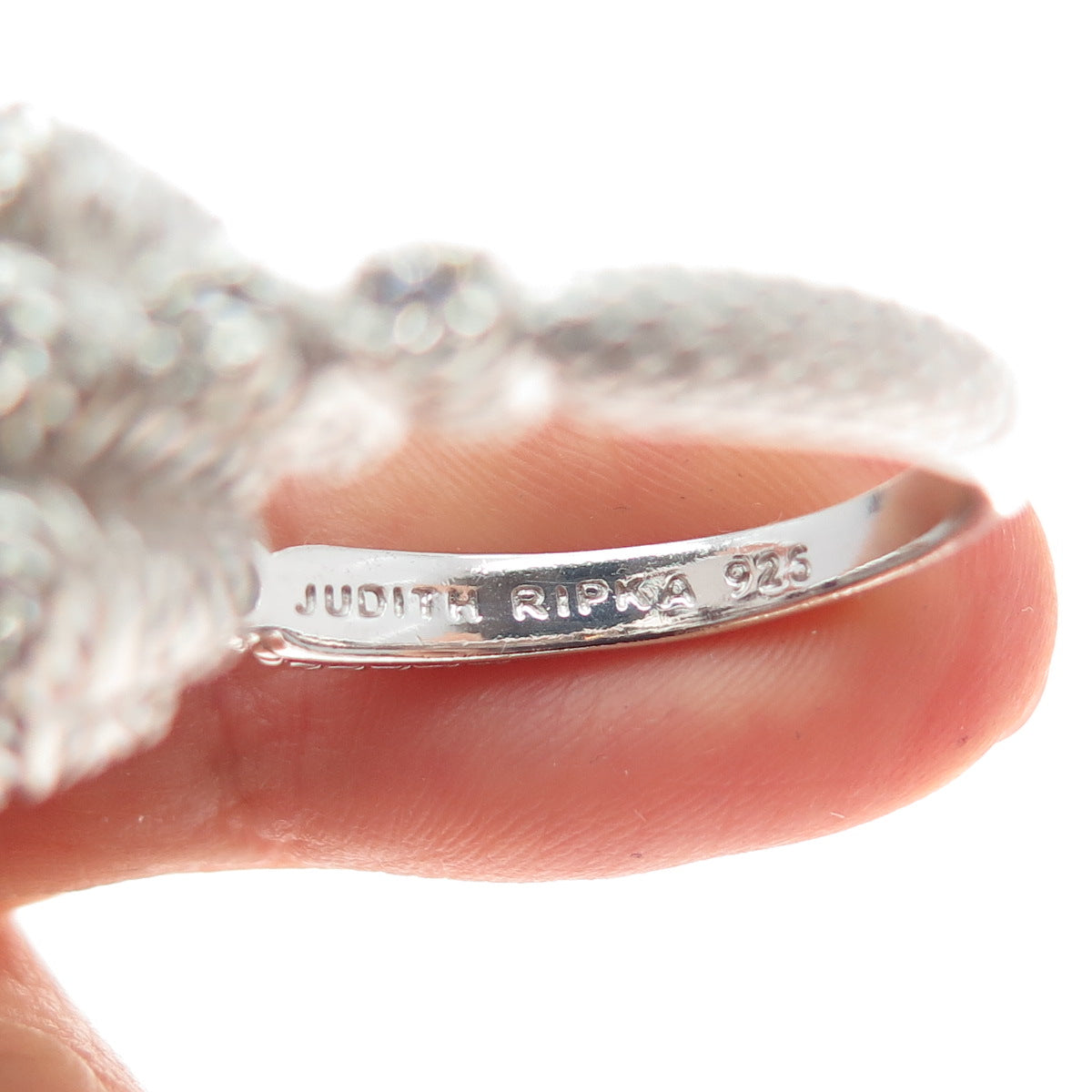 JUDITH RIPKA 925 Sterling Silver Round-Cut C Z Ring Size 11