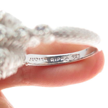 JUDITH RIPKA 925 Sterling Silver Round-Cut C Z Ring Size 11
