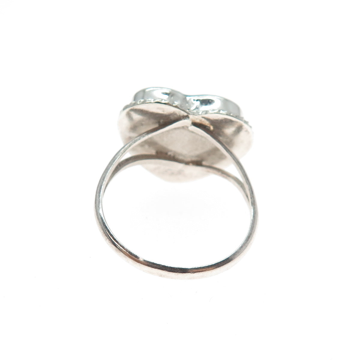 925 Sterling Silver Vintage Mexico Real Turquoise Heart Ring Size 8