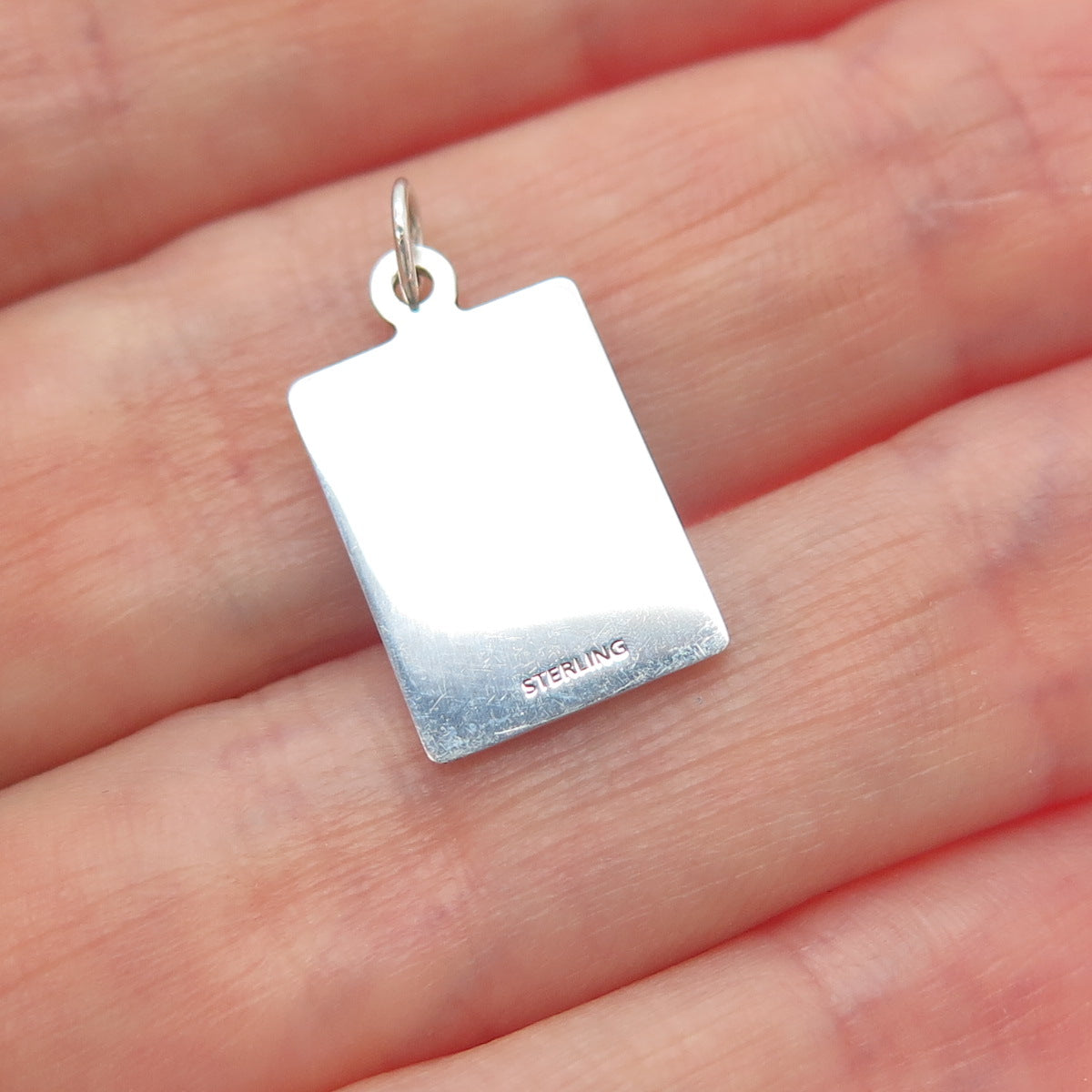 925 Sterling Silver Red Enamel I Have Food & Internet Minimalist Charm Pendant