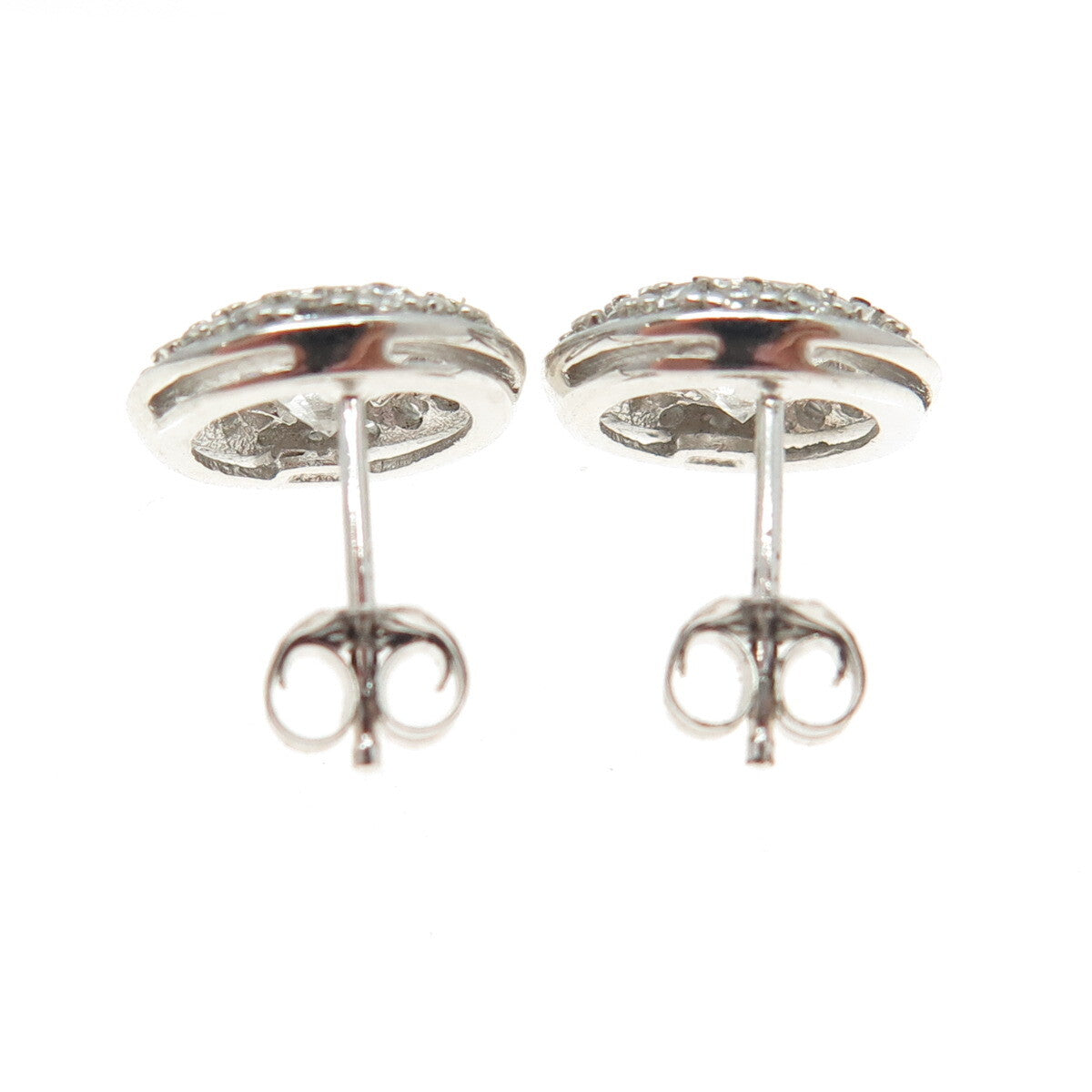 925 Sterling Silver Round-Cut C Z Stud Earrings