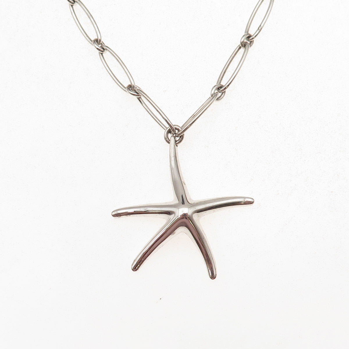 Tiffany & Co. Elsa Peretti Sterling Silver Vintage Starfish Chain Necklace 16"