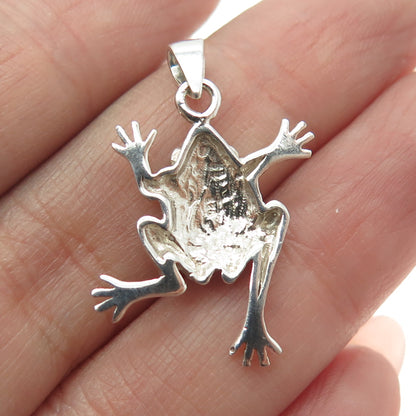 925 Sterling Silver Vintage Frog For Good Luck Pendant