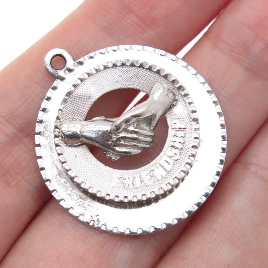 925 Sterling Silver Vintage M&M Friendship Charm Pendant