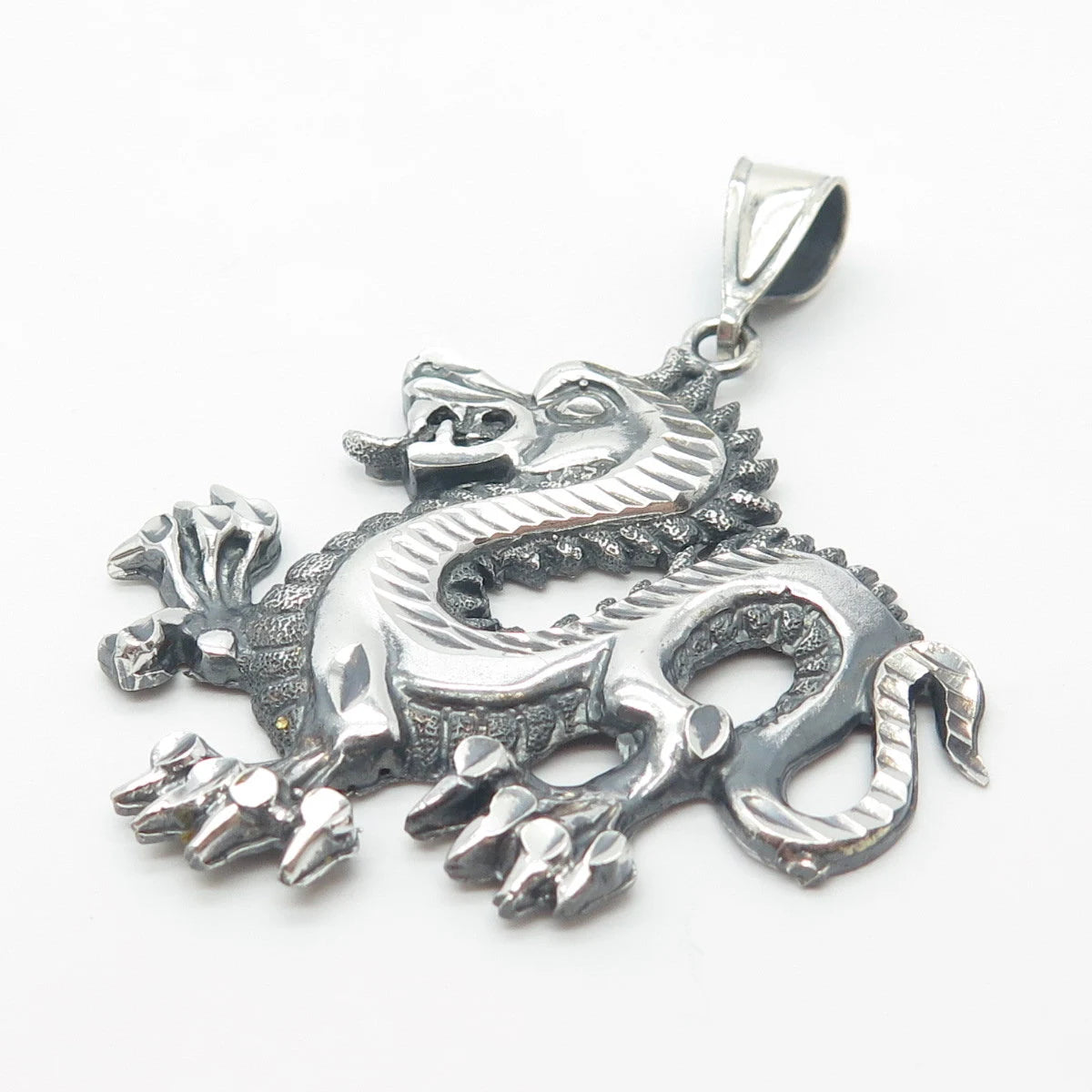 925 Sterling Silver Vintage Chinese Dragon Pendant