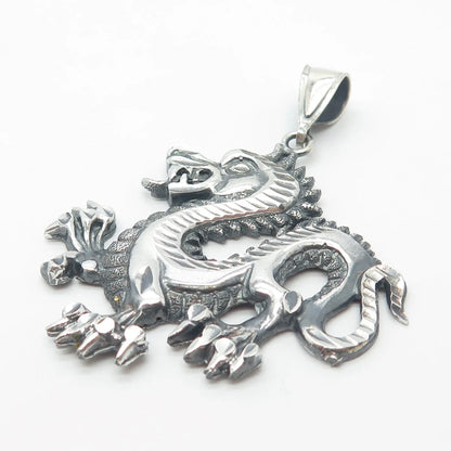 925 Sterling Silver Vintage Chinese Dragon Pendant