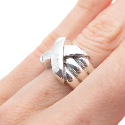 CHATEAU D'ARGENT 925 Sterling Silver Vintage Modernist X Shape Ring Size 6.25