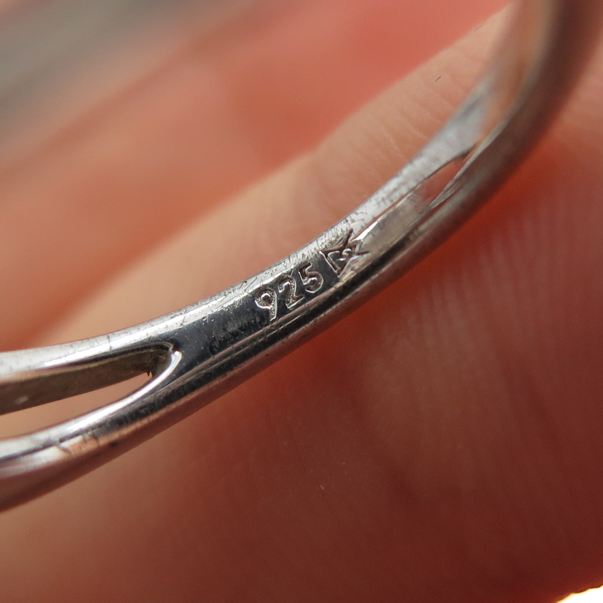 925 Sterling Silver Real Round-Cut Blue & White Diamond Floral Leaf Ring Size 7