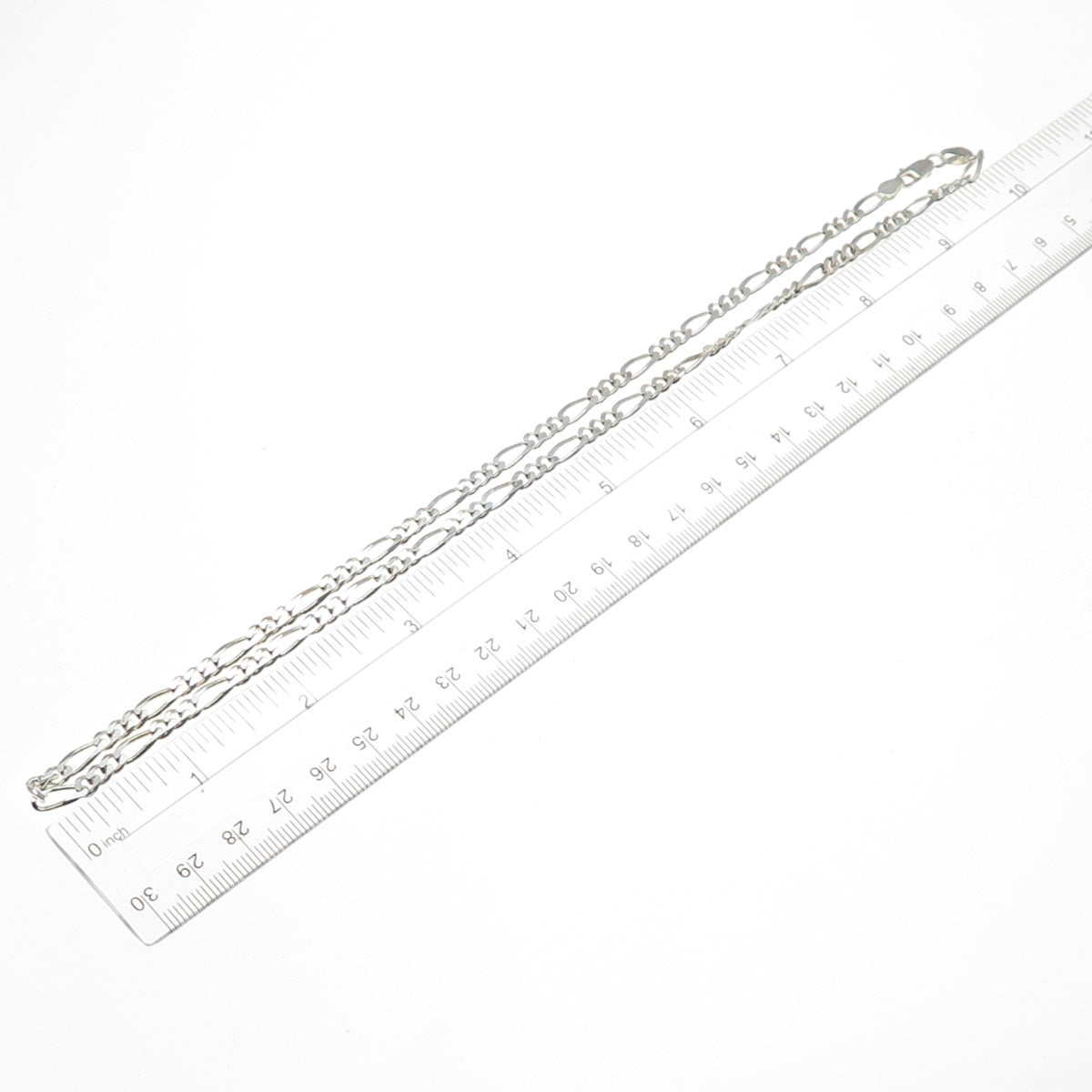 925 Sterling Silver Vintage Figaro Chain Necklace 20"