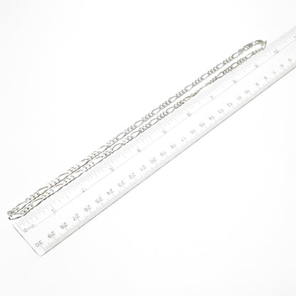 925 Sterling Silver Vintage Figaro Chain Necklace 20"