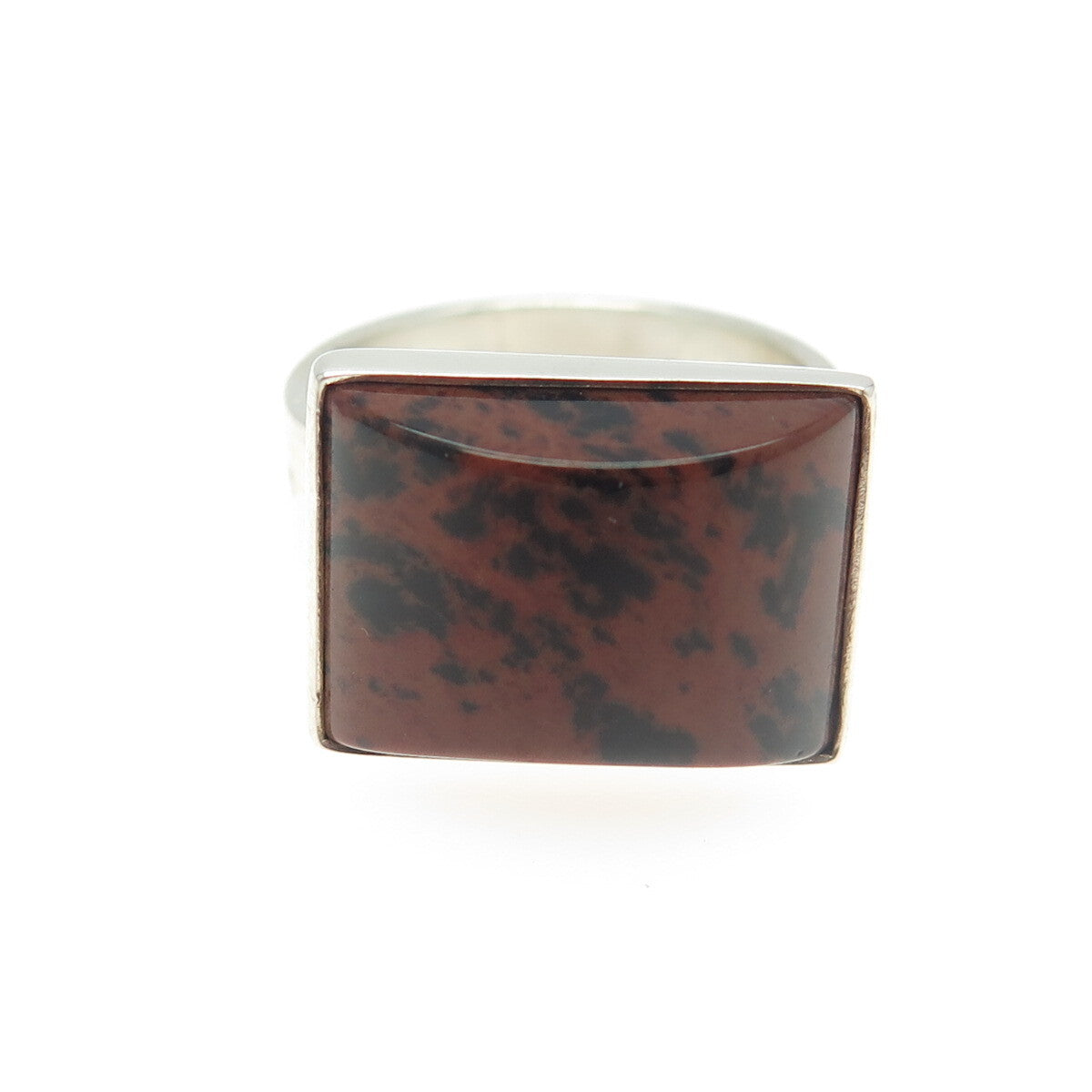 925 Sterling Silver Vintage Mexico Real Picture Jasper Gemstone Ring Size 9.25