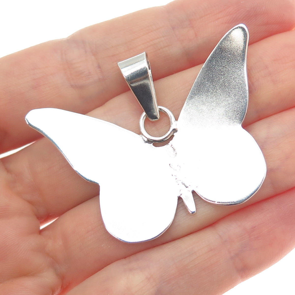 DANIELA 925 Sterling Silver Vintage Mexico Modernist Butterfly Pendant