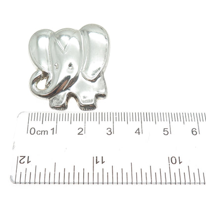 925 Sterling Silver Vintage Mexico Modernist Puffy Elephant Pin Brooch