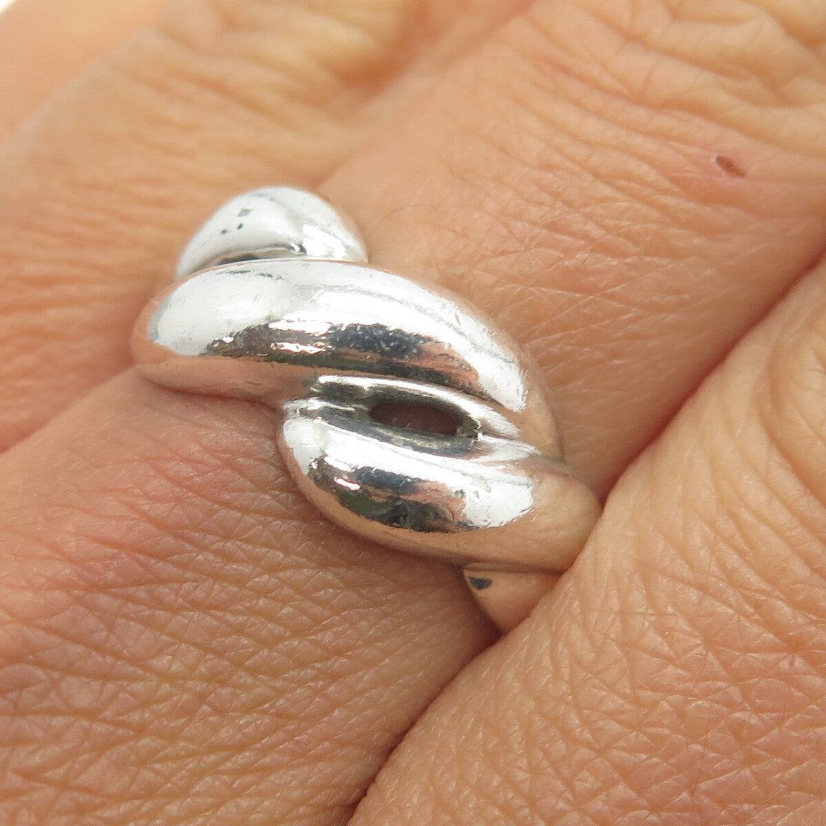 CHAPAL ZENRAY 925 Sterling Silver Vintage Modernist Ring Size 9