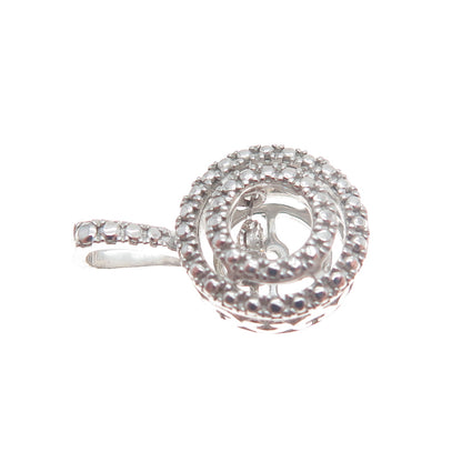 925 Sterling Silver Round-Cut Shaped C Z Minimalist Pendant