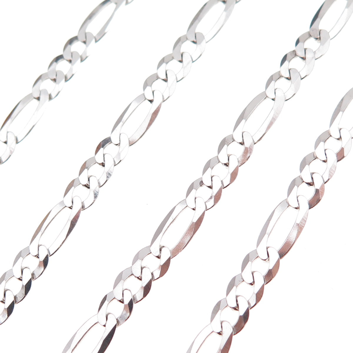 925 Sterling Silver Italy Figaro Chain Necklace 20"