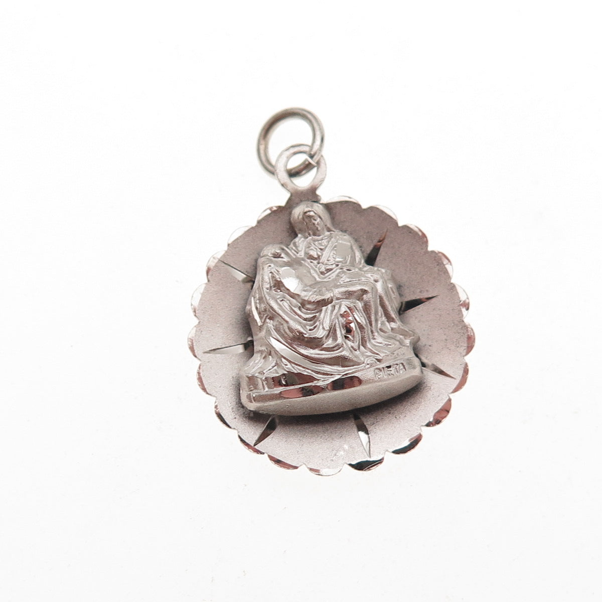 Catamore 925 Sterling Silver Vintage Pieta Medal NY World’s Fair Charm Pendant