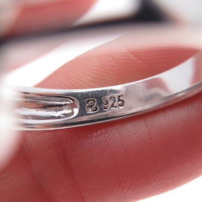 ROSS SIMONS 925 Sterling Silver Real Diamond Hope Flower Ring Size 7.75