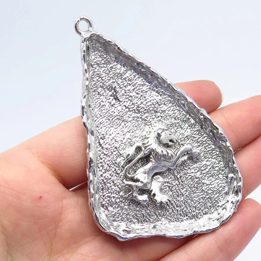925 Sterling Silver Vintage Lion / Leo Zodiac Sign Pendant