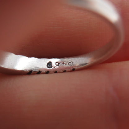 CAROLYN POLLACK Old Pawn Sterling Silver Vintage MOP Inlay Stackable Ring Size 8