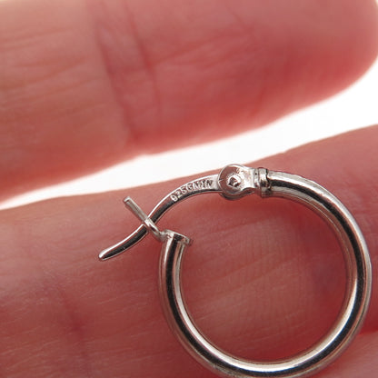 925 Sterling Silver Tube Hoop Earrings