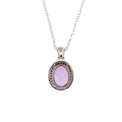 Dee Berkle 925 Sterling Silver Lab-Created Peacock Sapphire Chain Necklace 18"